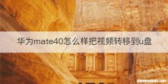 华为mate40怎么样把视频转移到u盘