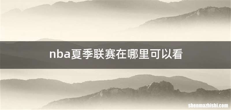 nba夏季联赛在哪里可以看