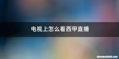 电视上怎么看西甲直播