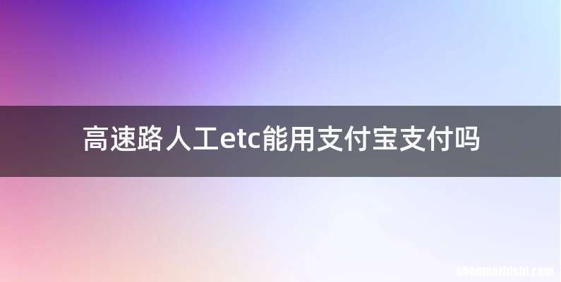 高速路人工etc能用支付宝支付吗