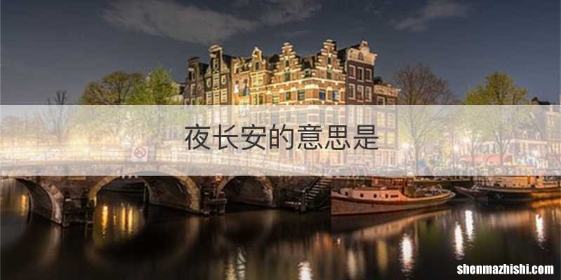 夜长安的意思是