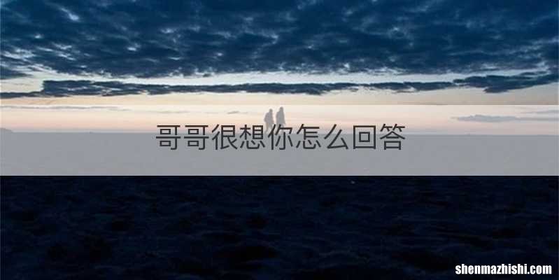 哥哥很想你怎么回答