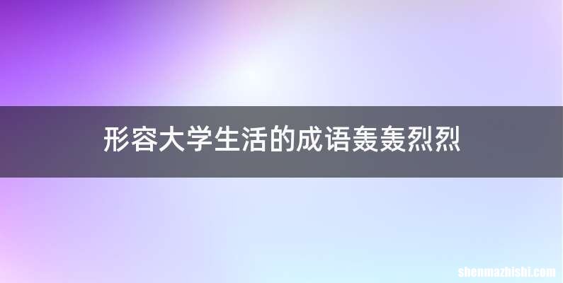 形容大学生活的成语轰轰烈烈
