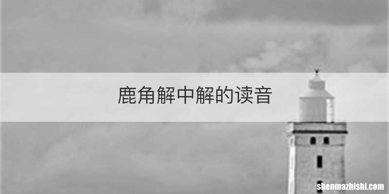 鹿角解中解的读音