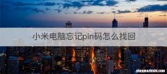 小米电脑忘记pin码怎么找回