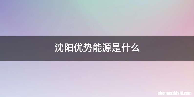 沈阳优势能源是什么