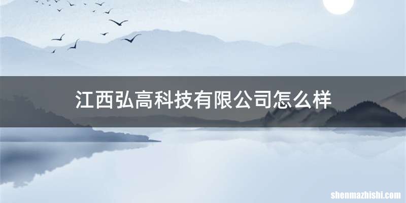 江西弘高科技有限公司怎么样