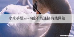 小米手机wi-fi能不能连接有线网络