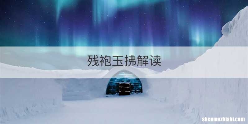 残袍玉拂解读