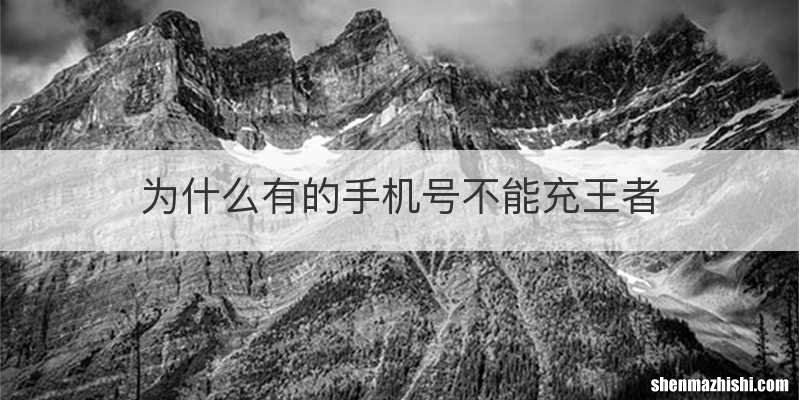 为什么有的手机号不能充王者