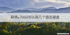 联想y7000可以装几个固态硬盘