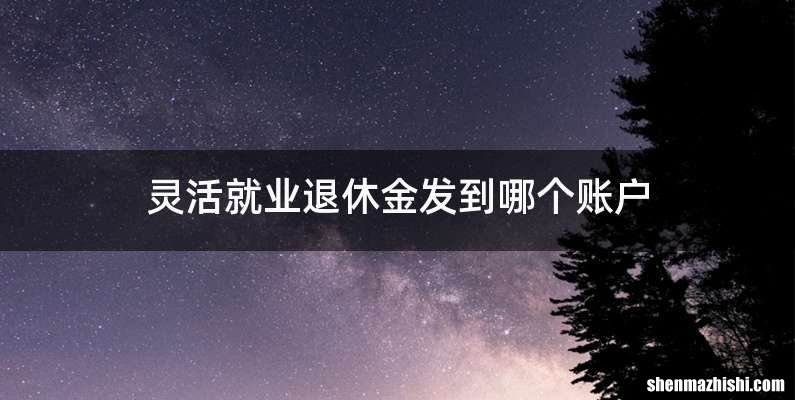 灵活就业退休金发到哪个账户