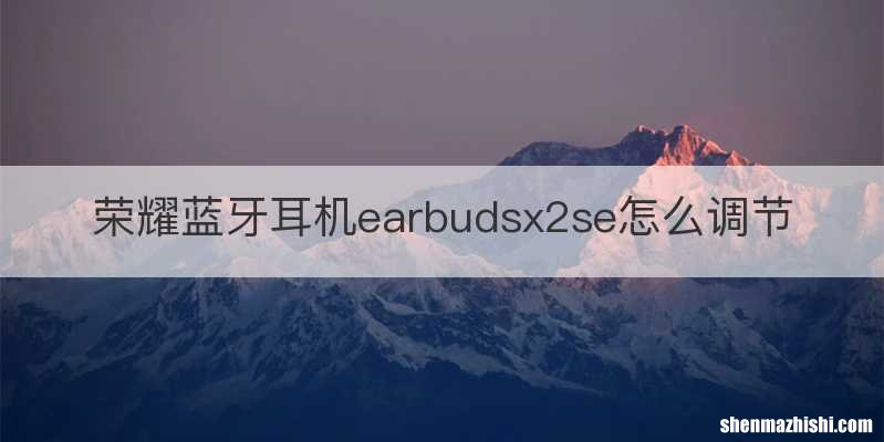 荣耀蓝牙耳机earbudsx2se怎么调节