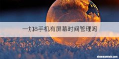 一加8手机有屏幕时间管理吗