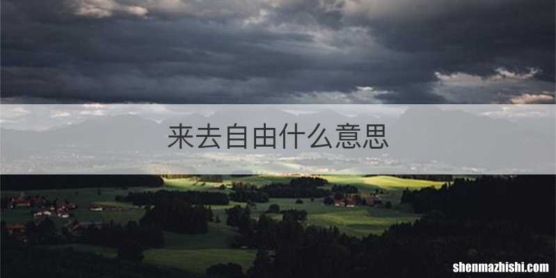 来去自由什么意思