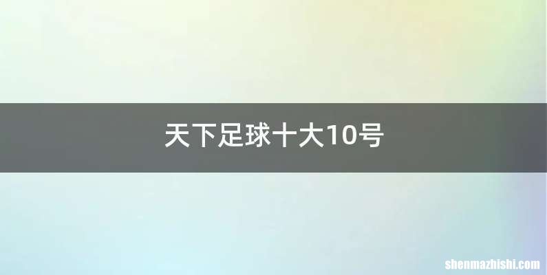 天下足球十大10号