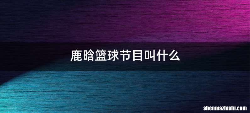 鹿晗篮球节目叫什么