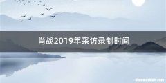 肖战2019年采访录制时间