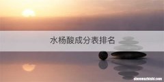 水杨酸成分表排名