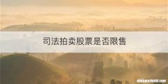 司法拍卖股票是否限售