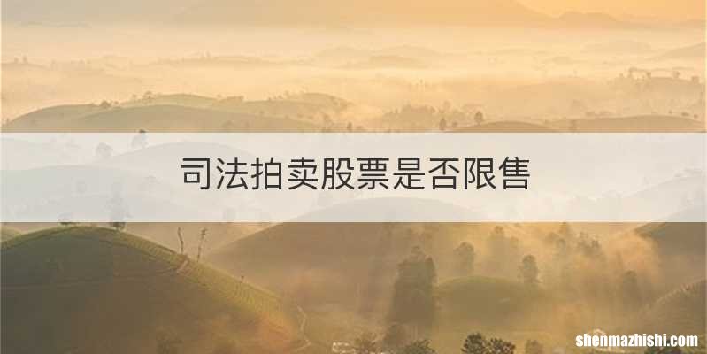 司法拍卖股票是否限售