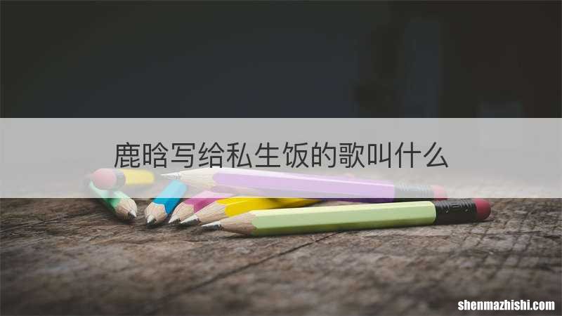 鹿晗写给私生饭的歌叫什么