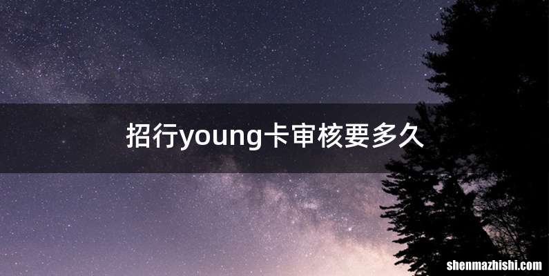 招行young卡审核要多久