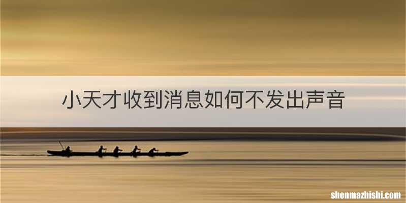 小天才收到消息如何不发出声音