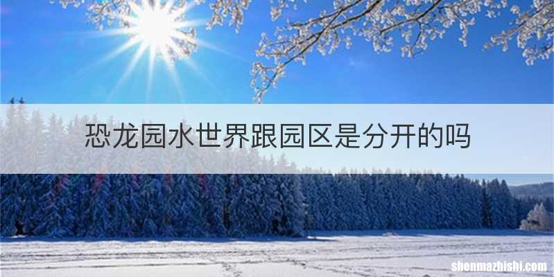 恐龙园水世界跟园区是分开的吗