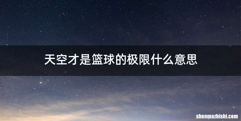 天空才是篮球的极限什么意思