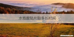 水杨酸贴片贴多长时间