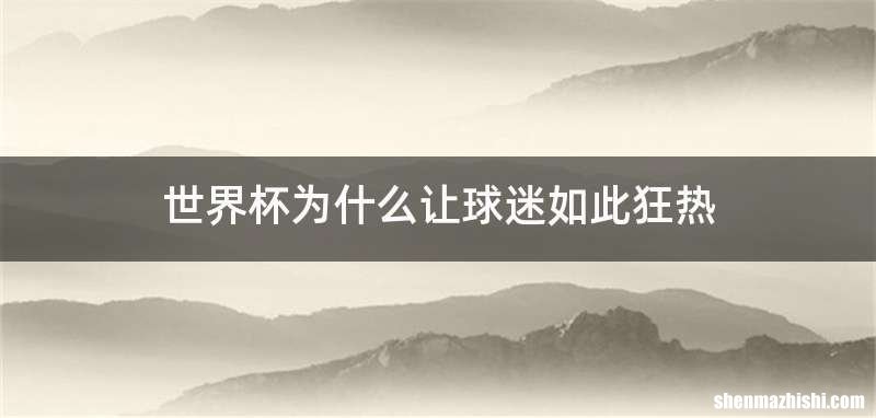 世界杯为什么让球迷如此狂热