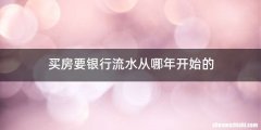 买房要银行流水从哪年开始的