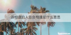 该相逢的人总会相逢是什么意思