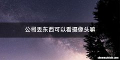 公司丢东西可以看摄像头嘛