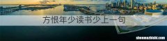 方恨年少读书少上一句