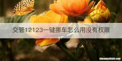交管12123一键挪车怎么用没有权限