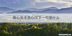 痴心女子负心汉下一句是什么
