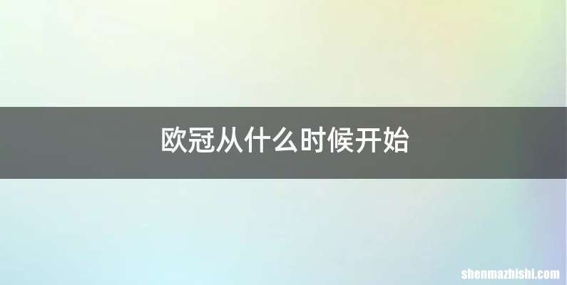 欧冠从什么时候开始
