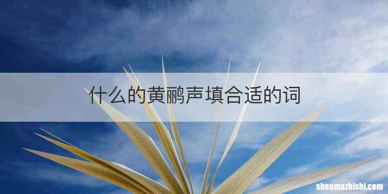 什么的黄鹂声填合适的词