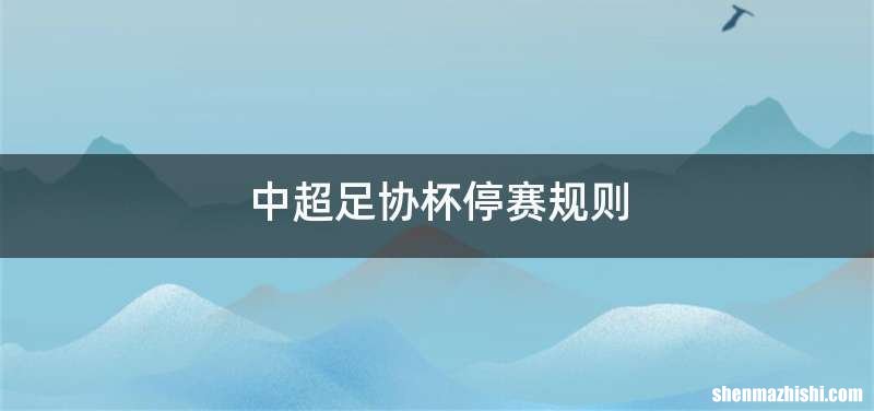 中超足协杯停赛规则