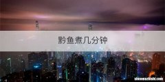 黔鱼煮几分钟