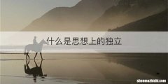 什么是思想上的独立