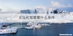 义乌代驾需要什么条件