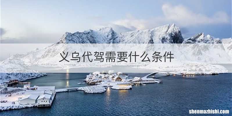 义乌代驾需要什么条件