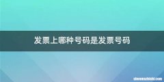 发票上哪种号码是发票号码