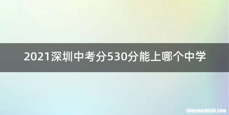 2021深圳中考分530分能上哪个中学