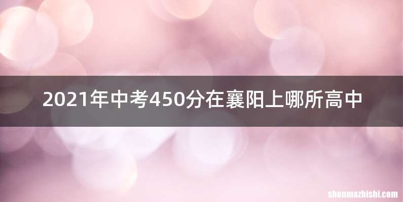 2021年中考450分在襄阳上哪所高中
