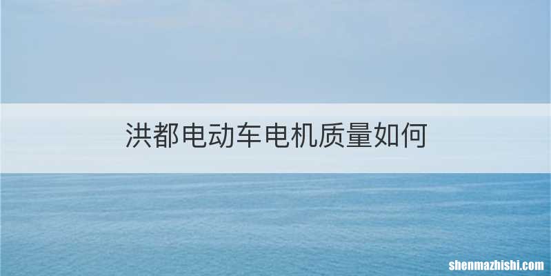 洪都电动车电机质量如何