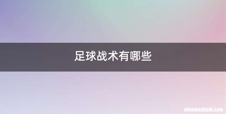 足球战术有哪些